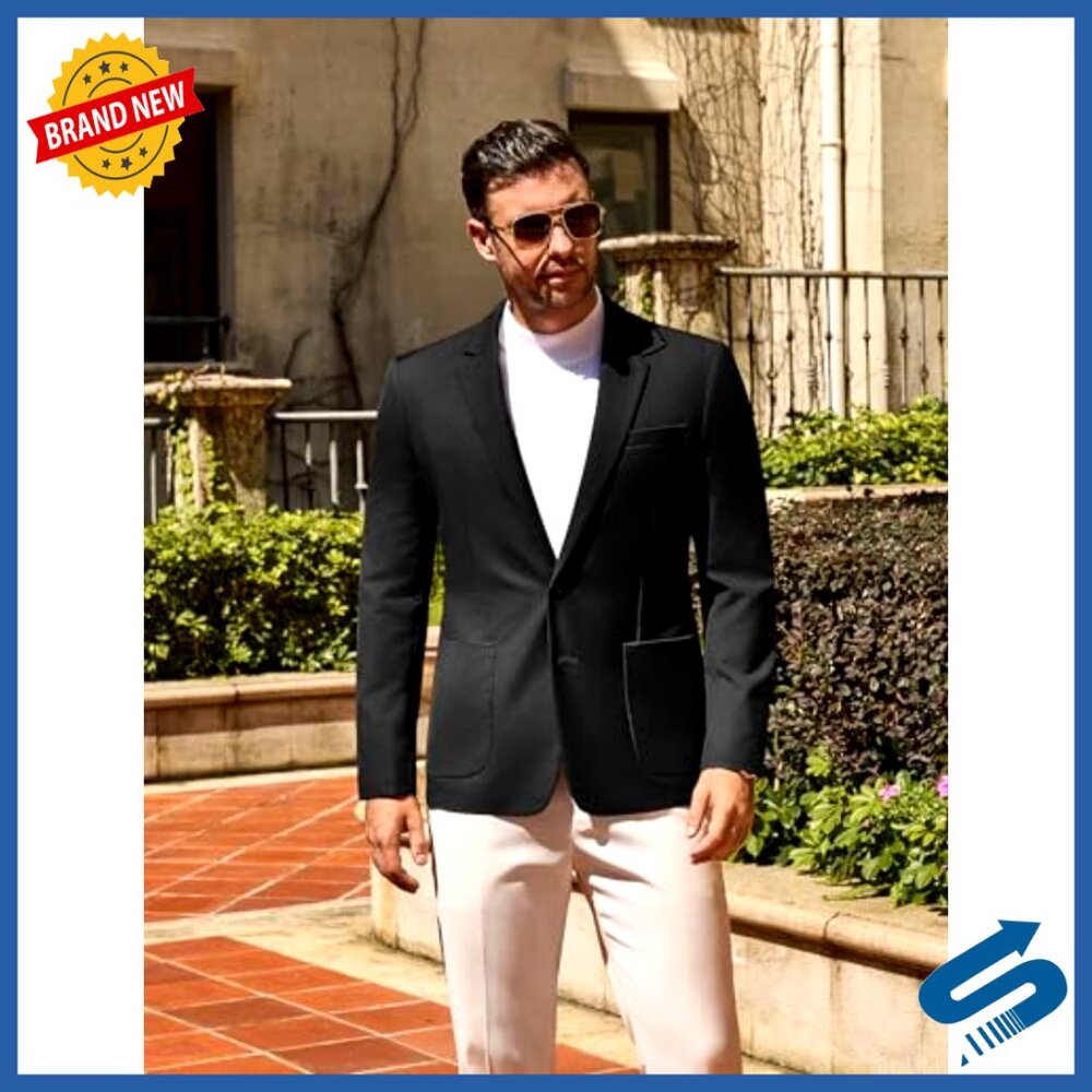 Slim Fit Two Button Blazer Jacket Polyester Rayon… - image 3